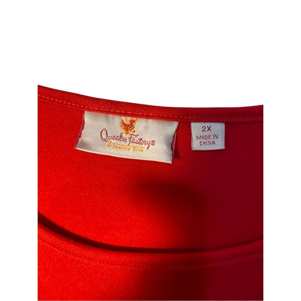 Quacker Factory Women’s Plus Size Red 3/4 Sleeve … - image 5
